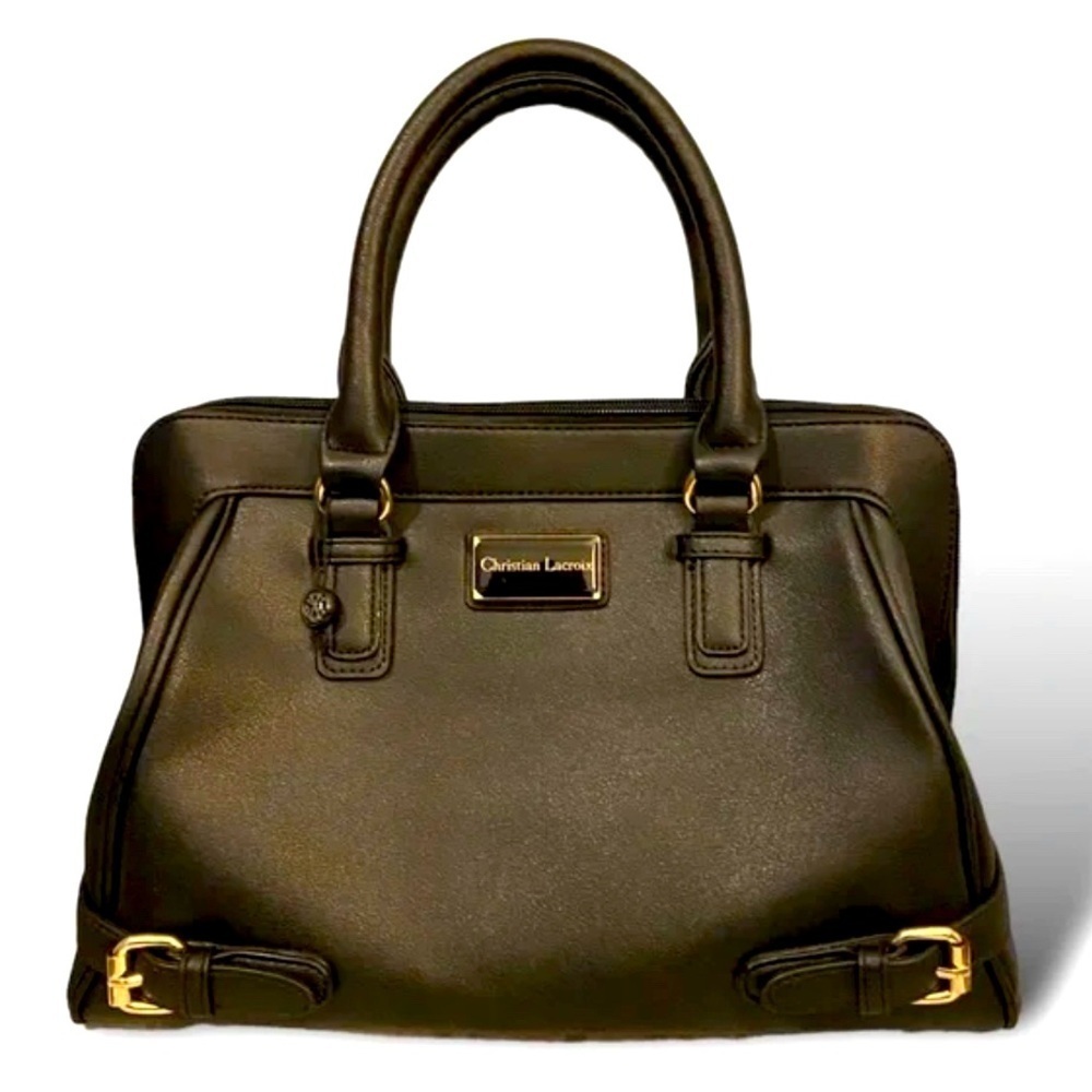 CHRISTIAN LACROIX BLACK AND GOLD HANDBAG VINTAGE LUXURY